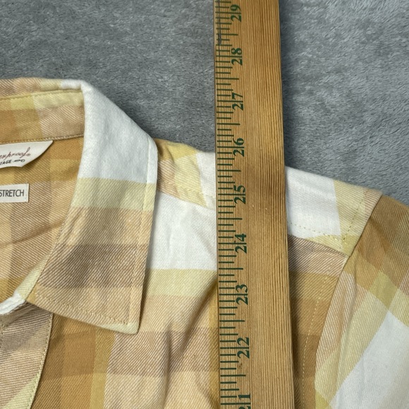 Weatherproof Vintage Women's S Yellow Plaid Button Blouse e0804 - Picture 5 of 9